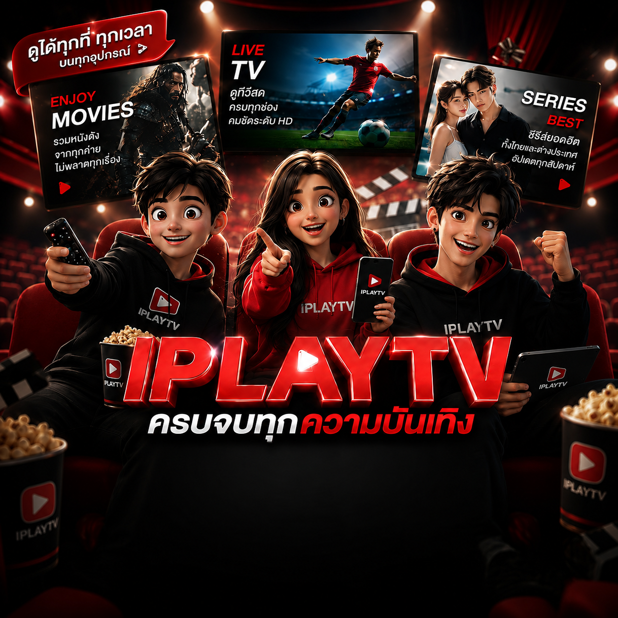 IPLAYTV ครบจบทุกความบันเทิง - เพลิดเพลินกับหนัง ทีวีสด และซีรีส์ยอดฮิต